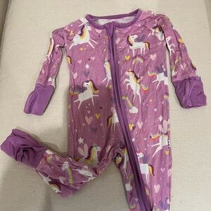 Little Sleepies purple unicorn print size 0-3